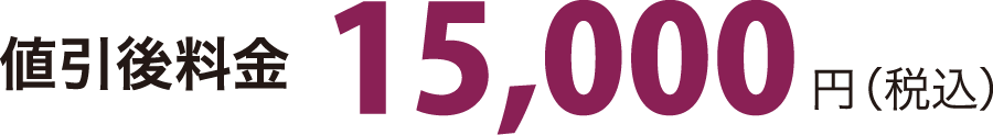 値引後料金15,000円